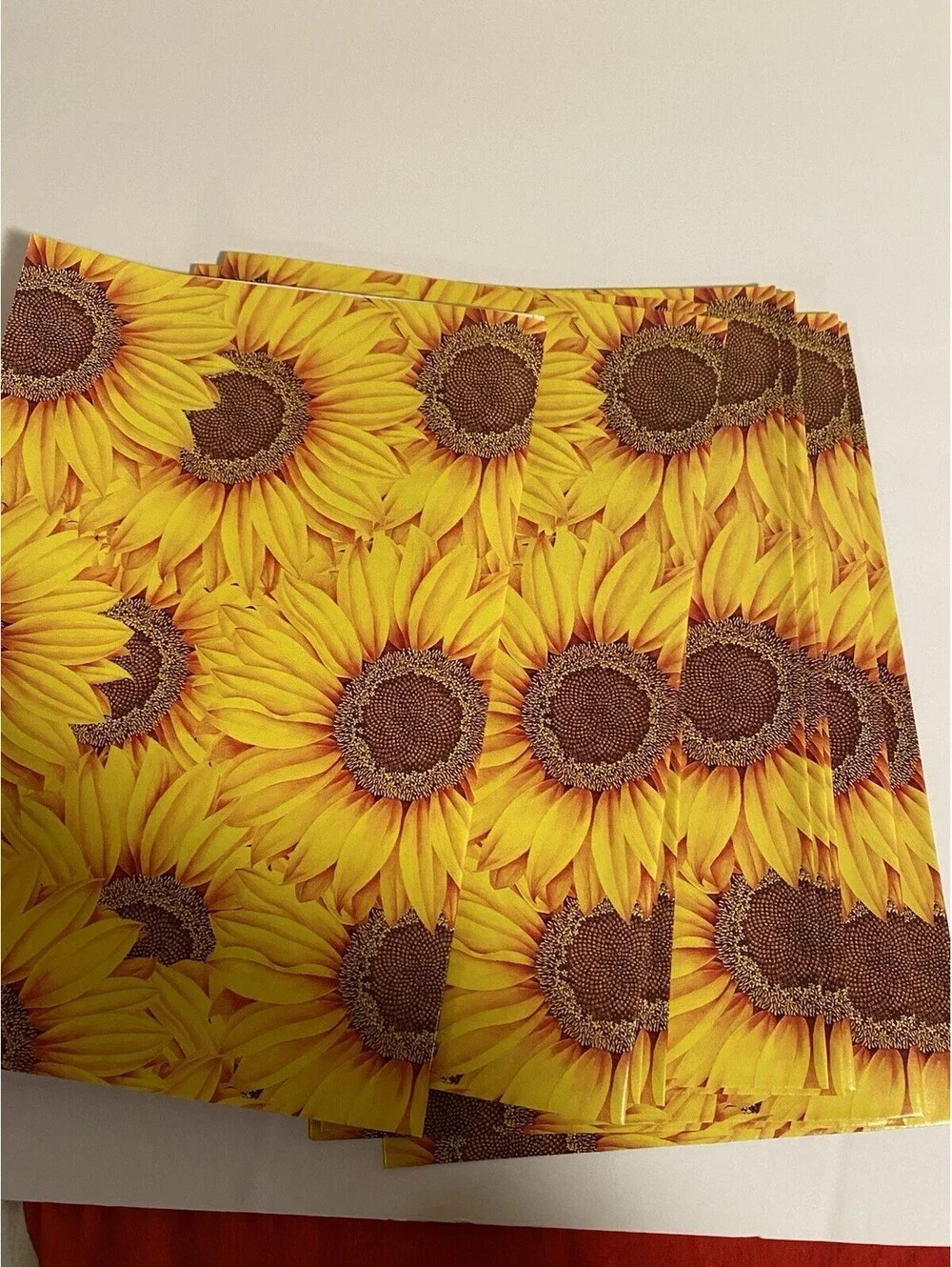 Human I Tees Gift Wrap 1998 Sunflowers 10 Sheets In Packing Vintage